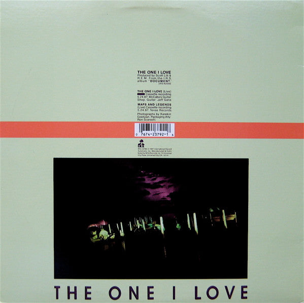 R.E.M. : The One I Love (12", Single, Glo)