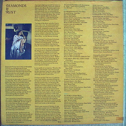 Joan Baez : Diamonds & Rust (LP, Album, Mon)