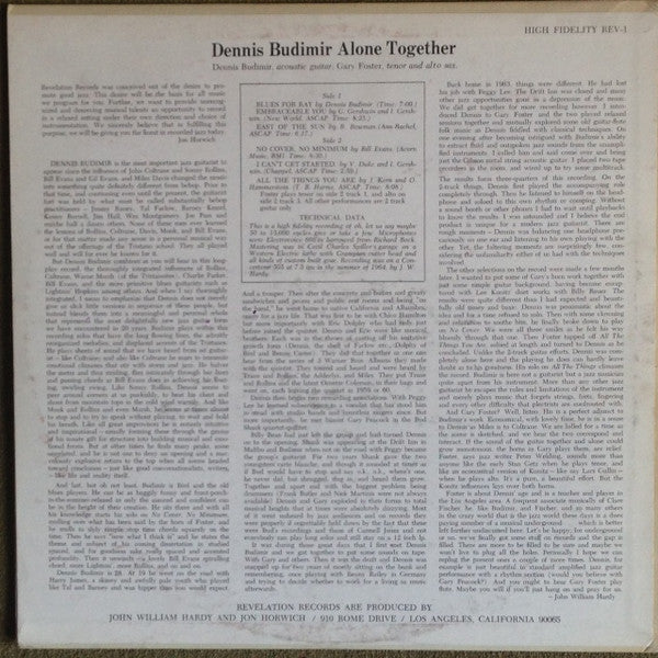 Dennis Budimir : Alone Together (LP, Mono)