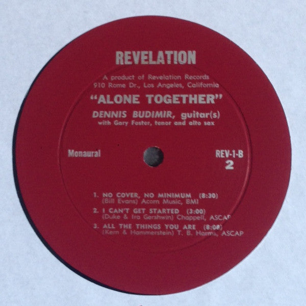 Dennis Budimir : Alone Together (LP, Mono)