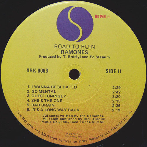 Ramones : Road To Ruin (LP, Album, Jac)