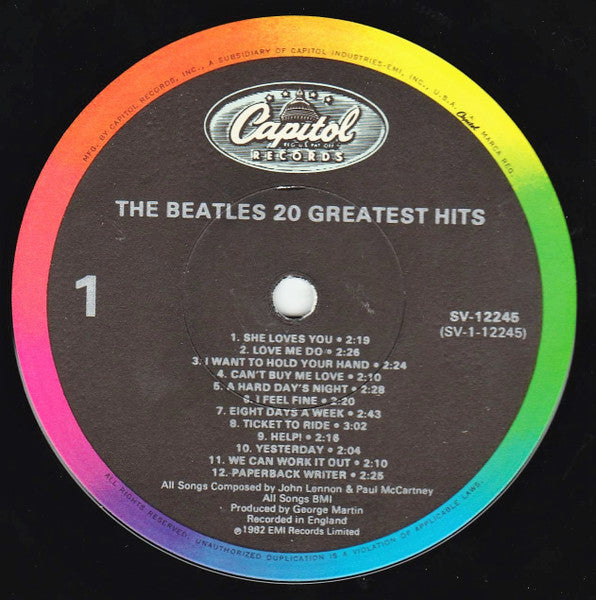 The Beatles : 20 Greatest Hits (LP, Comp, RP, Win)