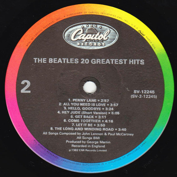 The Beatles : 20 Greatest Hits (LP, Comp, RP, Win)