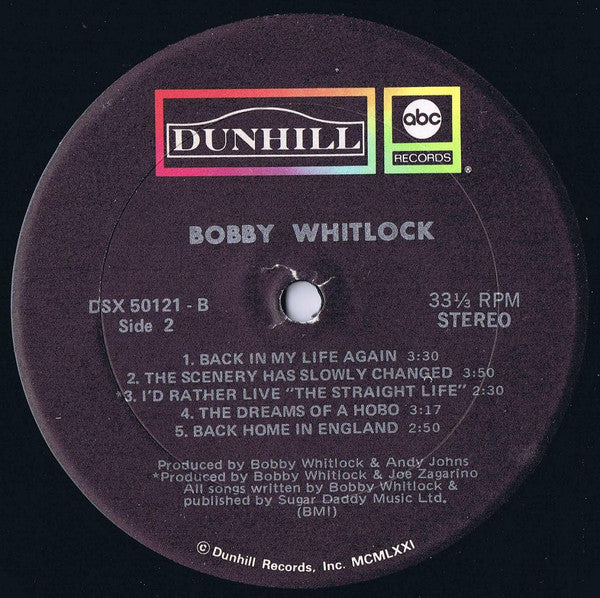 Bobby Whitlock : Bobby Whitlock (LP, Album, Tru)