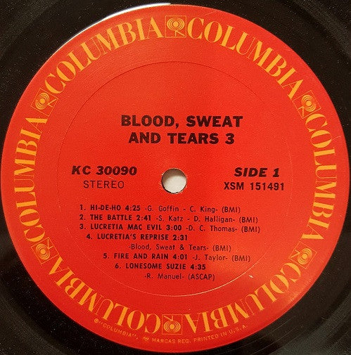 Blood, Sweat & Tears* : Blood, Sweat And Tears 3 (LP, Album, San)