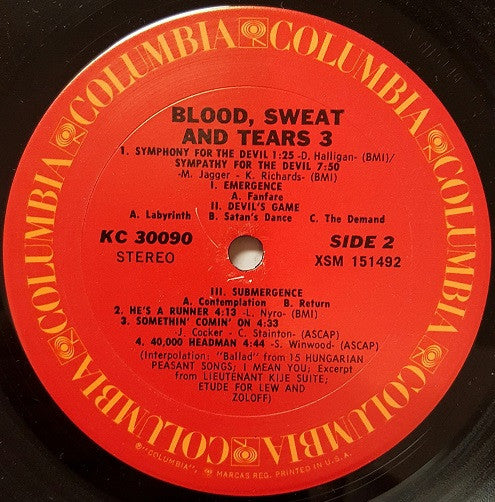 Blood, Sweat & Tears* : Blood, Sweat And Tears 3 (LP, Album, San)