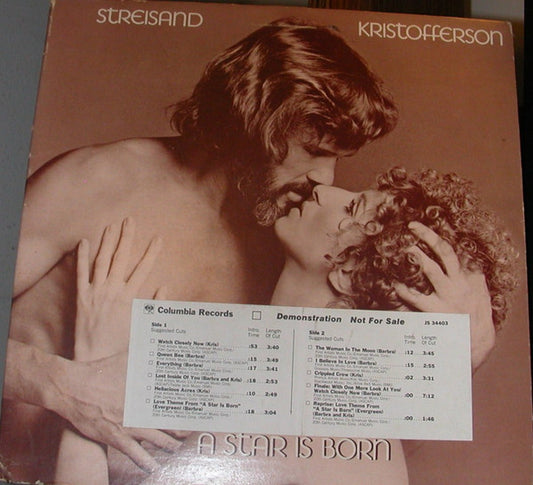 Barbra Streisand, Kris Kristofferson : A Star Is Born (LP, Album, Promo, Gat)