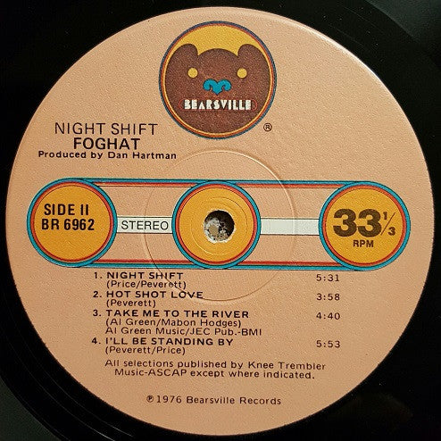 Foghat : Night Shift (LP, Album, Win)
