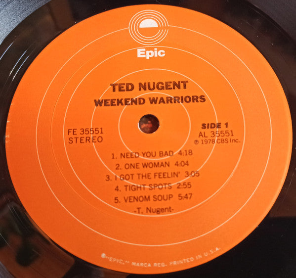 Ted Nugent : Weekend Warriors (LP, Album, Ter)