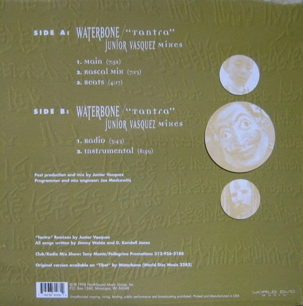Waterbone : Tantra (Junior Vasquez Mixes) (12", Cle)