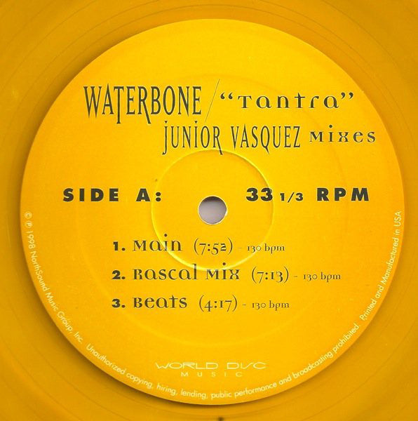 Waterbone : Tantra (Junior Vasquez Mixes) (12", Cle)