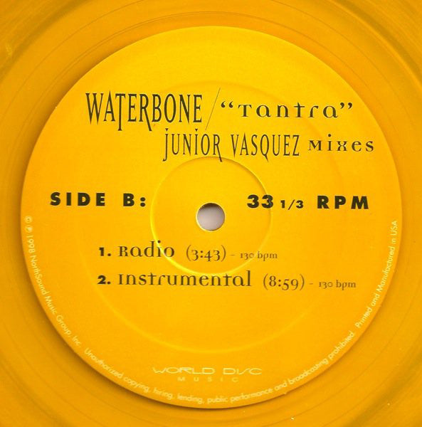 Waterbone : Tantra (Junior Vasquez Mixes) (12", Cle)