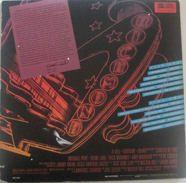Various : Streets Of Fire (Music From The Original Motion Picture Soundtrack) (LP, Album)