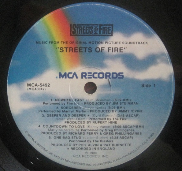 Various : Streets Of Fire (Music From The Original Motion Picture Soundtrack) (LP, Album)