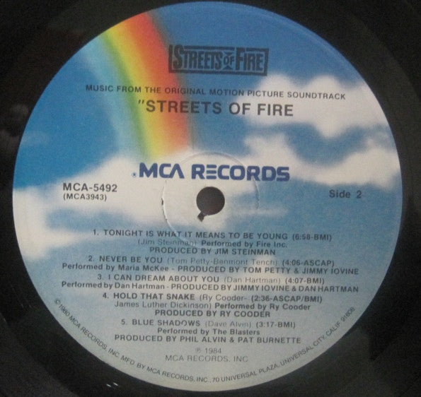 Various : Streets Of Fire (Music From The Original Motion Picture Soundtrack) (LP, Album)