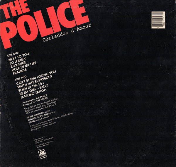 The Police : Outlandos D'Amour (LP, Album, Red)