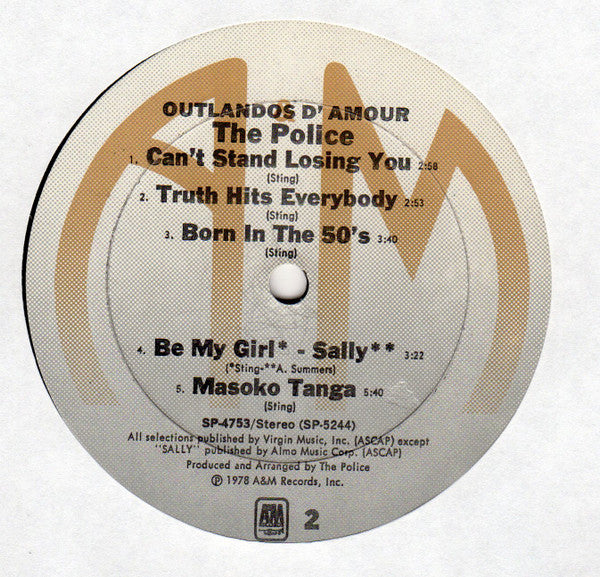 The Police : Outlandos D'Amour (LP, Album, Red)