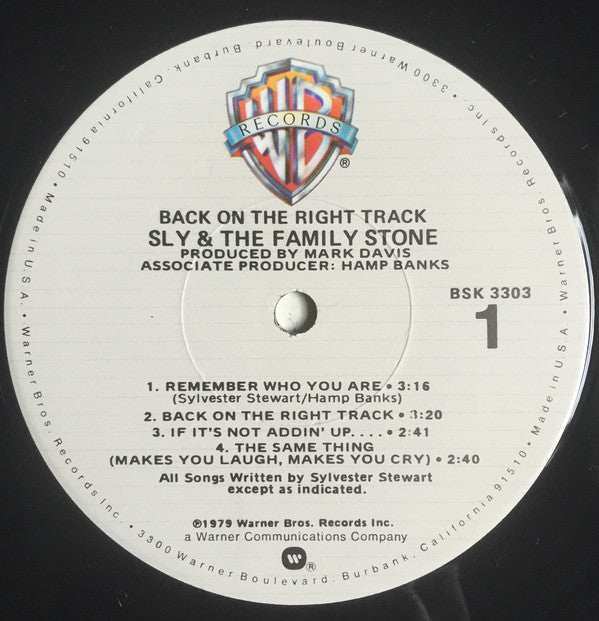Sly & The Family Stone : Back On The Right Track (LP, Album, Los)