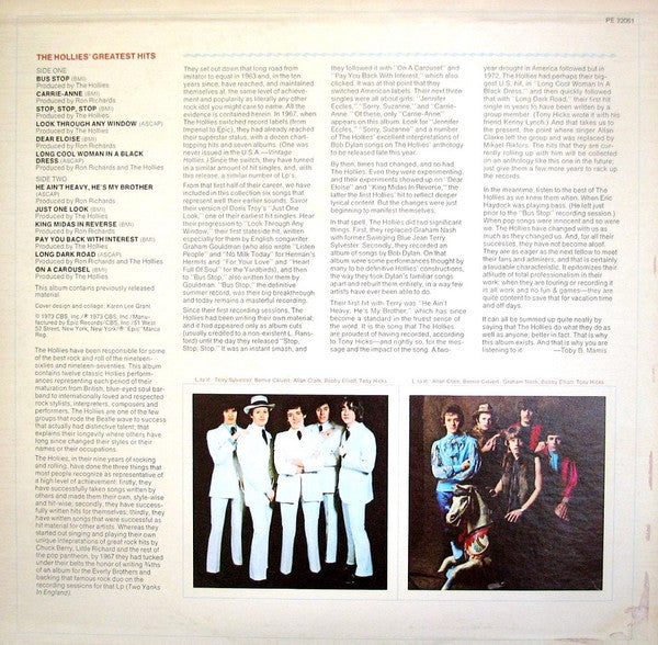 The Hollies : The Hollies' Greatest Hits (LP, Comp, RE, Ter)