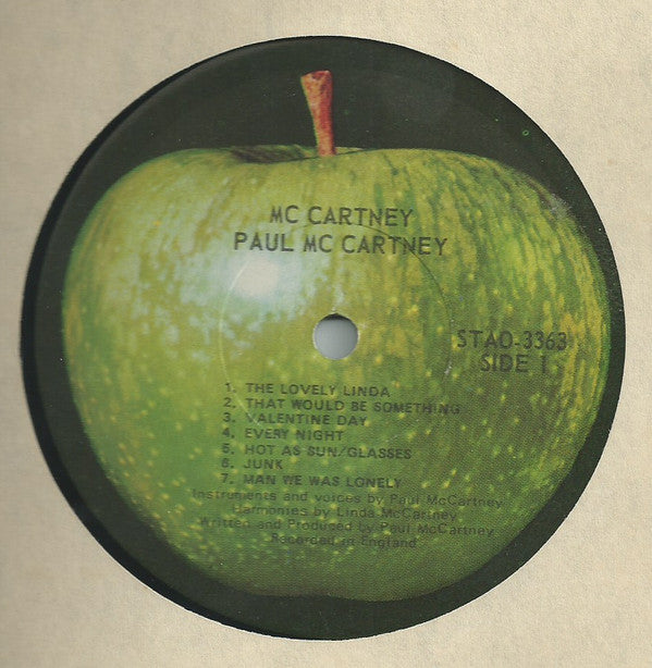 McCartney* : McCartney (LP, Album, Jac)