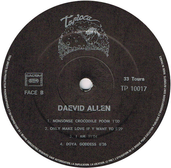 Daevid Allen : Now Is The Happiest Time Of Your Life (LP, Album, RP, Bla)