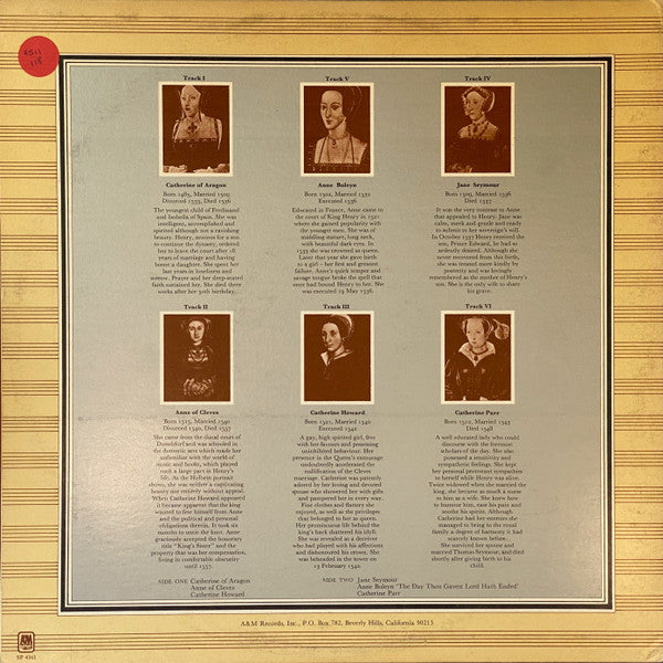 Rick Wakeman : The Six Wives Of Henry VIII (LP, Album, Club, Cap)