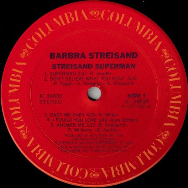 Barbra Streisand : Streisand Superman (LP, Album, San)