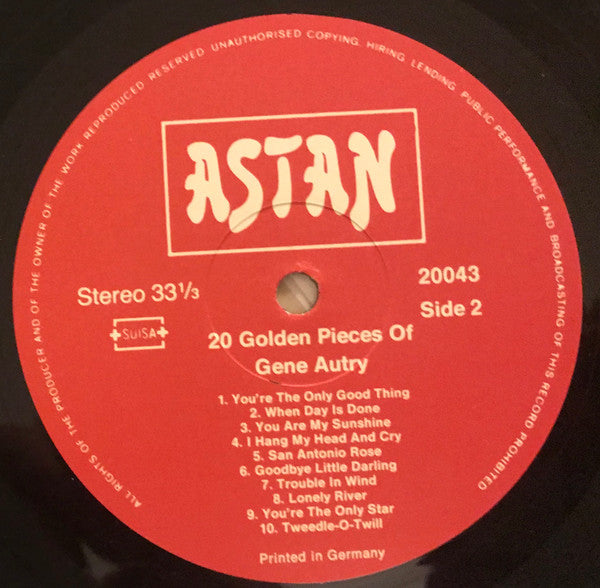 Gene Autry : 20 Golden Pieces Of Gene Autry (LP, Comp)