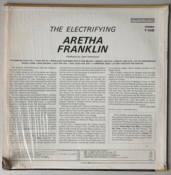 Aretha Franklin : The Electrifying Aretha Franklin (LP, Album, CSP)