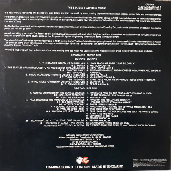 The Beatles : Words  & Music (2xLP, Comp)