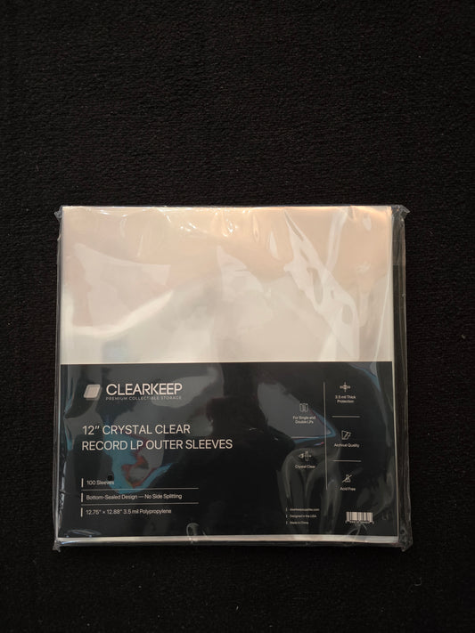 12" Crystal Clear Record LP outer sleeve - 100 pk