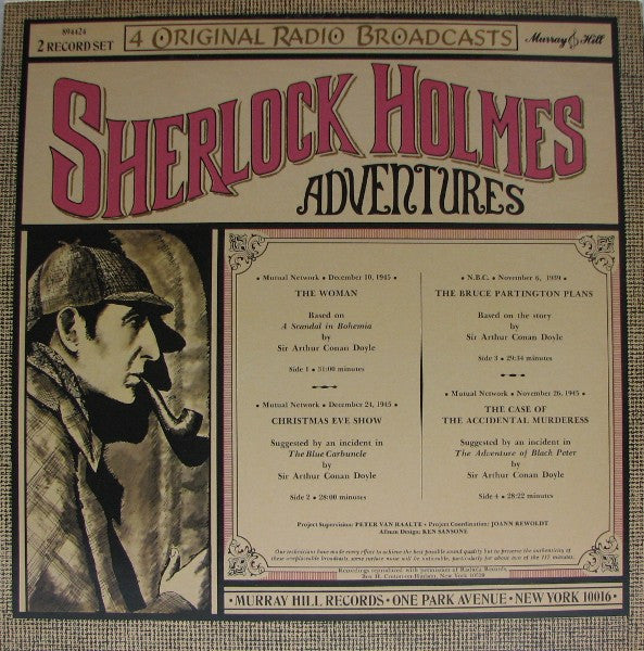 Basil Rathbone With Nigel Bruce : Sherlock Holmes Adventures (2xLP, Album, Gat)