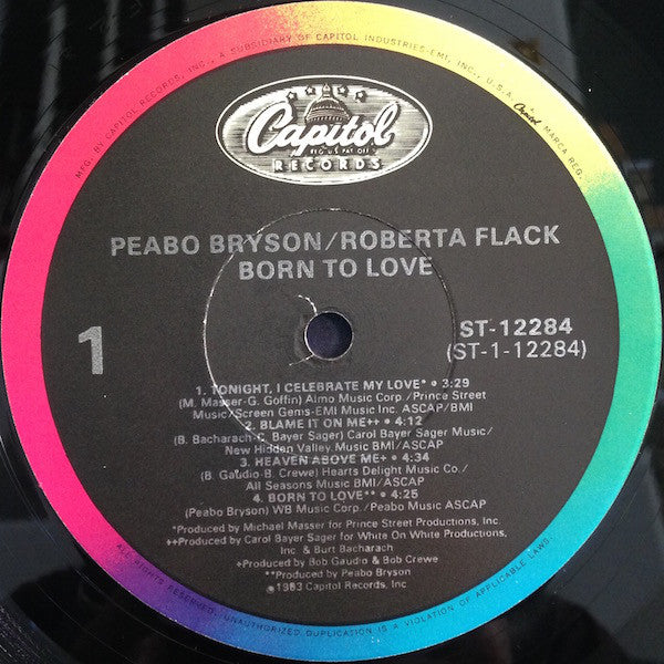 Peabo Bryson & Roberta Flack : Born To Love (LP, Album, Jac)