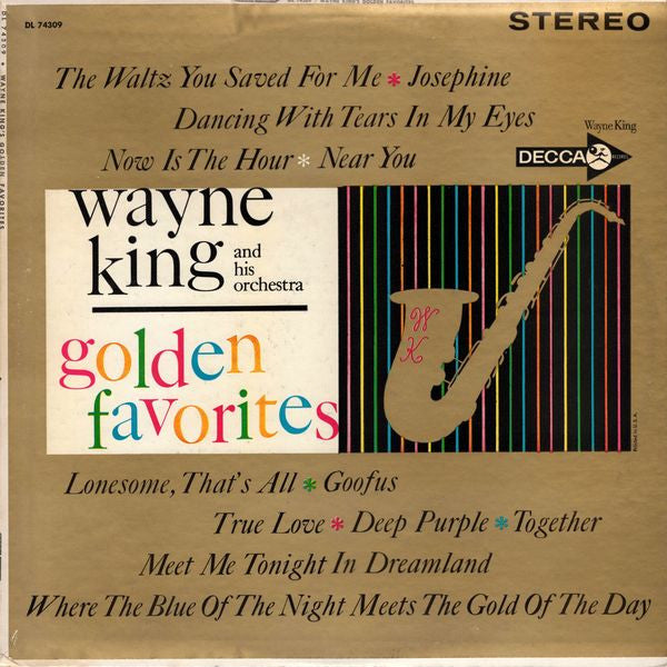 Wayne King And His Orchestra : Wayne King's Golden Favorites (LP, Comp, RE, Pin)