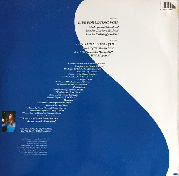 Gloria Estefan : Live For Loving You (12", Single)