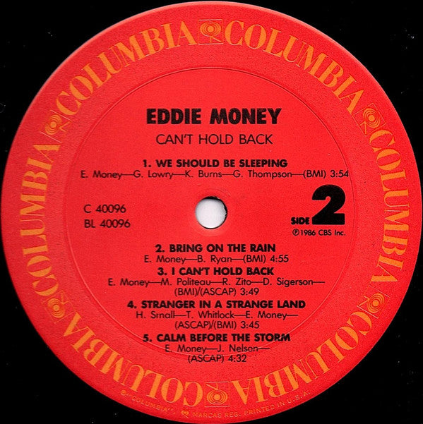 Eddie Money : Can't Hold Back (LP, Album)