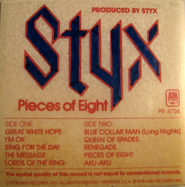 Styx : Pieces Of Eight (LP, Album, Ltd, Num, Pic)