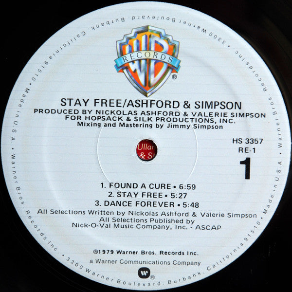Ashford & Simpson : Stay Free (LP, Album, Mon)