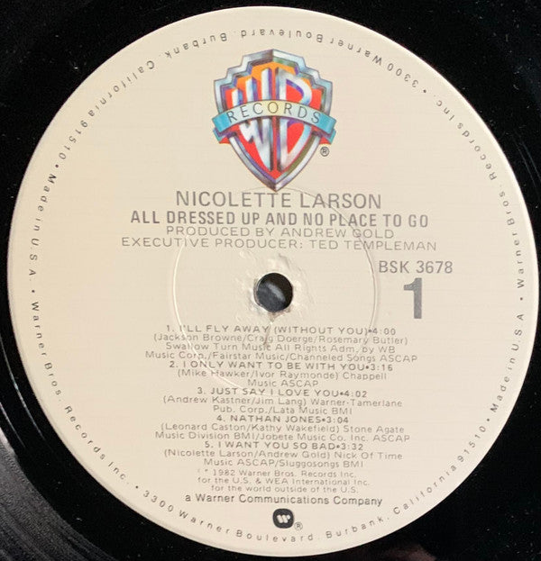 Nicolette Larson : All Dressed Up And No Place To Go (LP, Album, Jac)