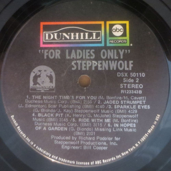 Steppenwolf : For Ladies Only (LP, Album, Club, Gat)