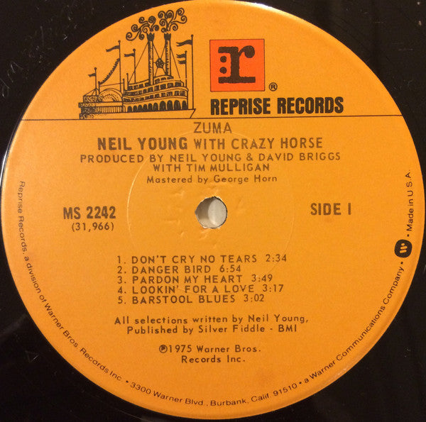 Neil Young With Crazy Horse : Zuma (LP, Album, RP, Win)