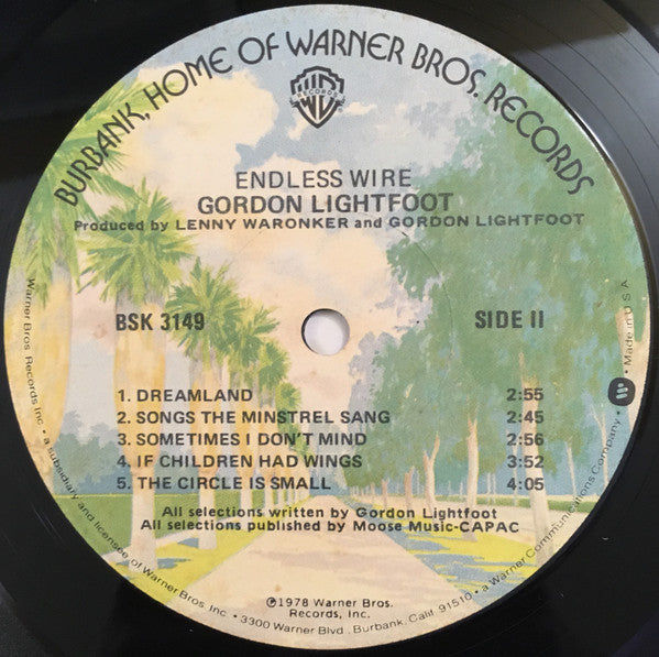 Gordon Lightfoot : Endless Wire (LP, Album, Jac)