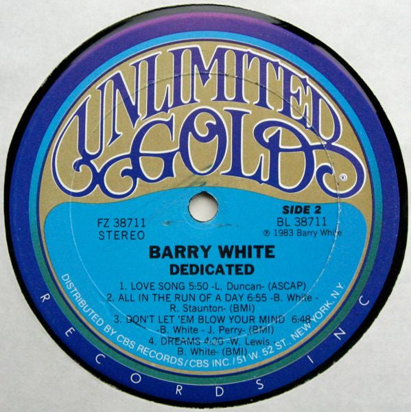 Barry White : Dedicated (LP, Album)