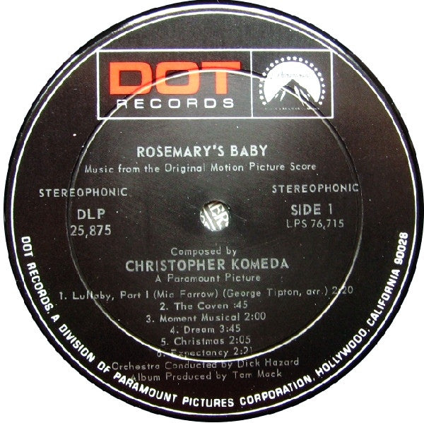 Krzysztof Komeda : Rosemary's Baby (Music From The Motion Picture Score) (LP, Album)