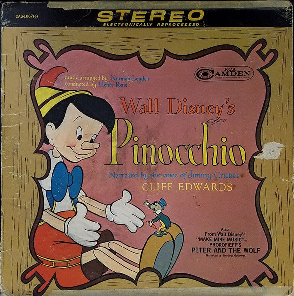 Cliff Edwards, Sterling Holloway : Walt Disney's Pinocchio (LP, Album, Ele)