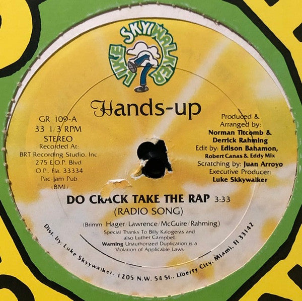 Hands-Up : Do Crack Take The Rap (12")