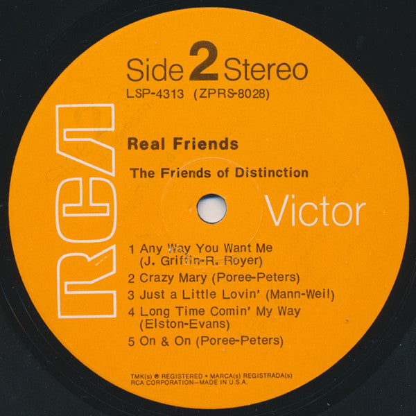 The Friends Of Distinction : Real Friends (LP, Album)