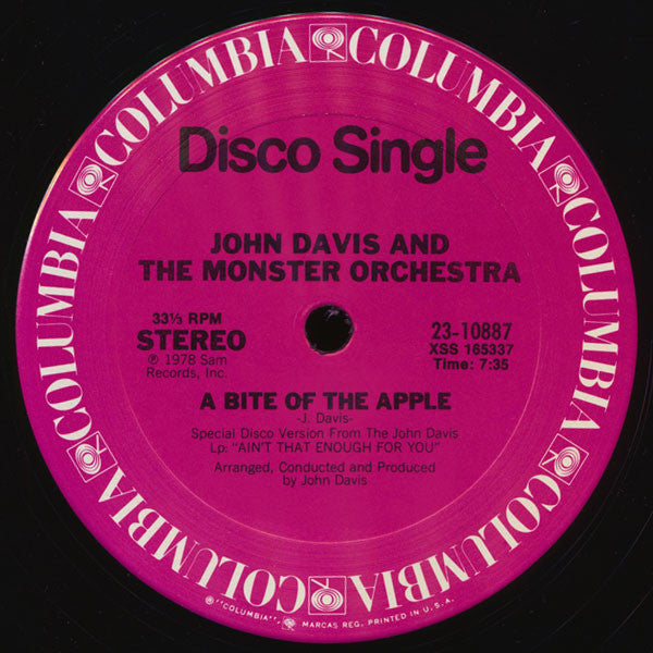 John Davis & The Monster Orchestra : Ain't That Enough For You / A Bite Of The Apple (12", Single)