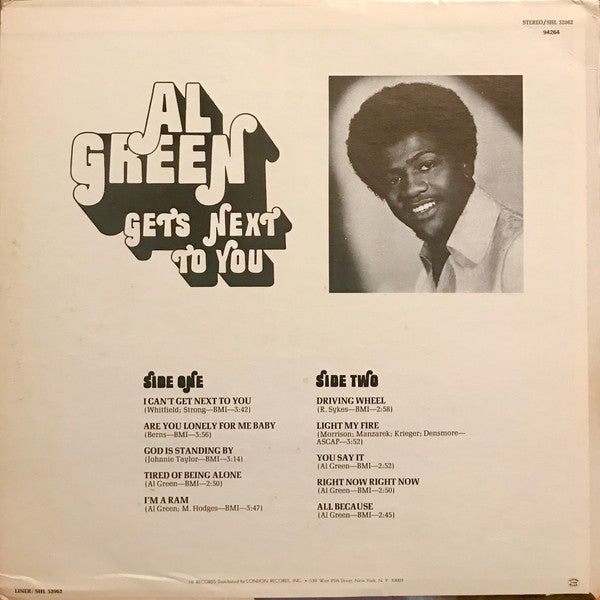 Al Green : Al Green Gets Next To You (LP, Album, Club)