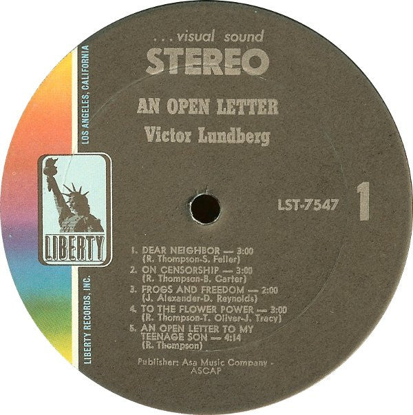 Victor Lundberg : An Open Letter (LP, Album)